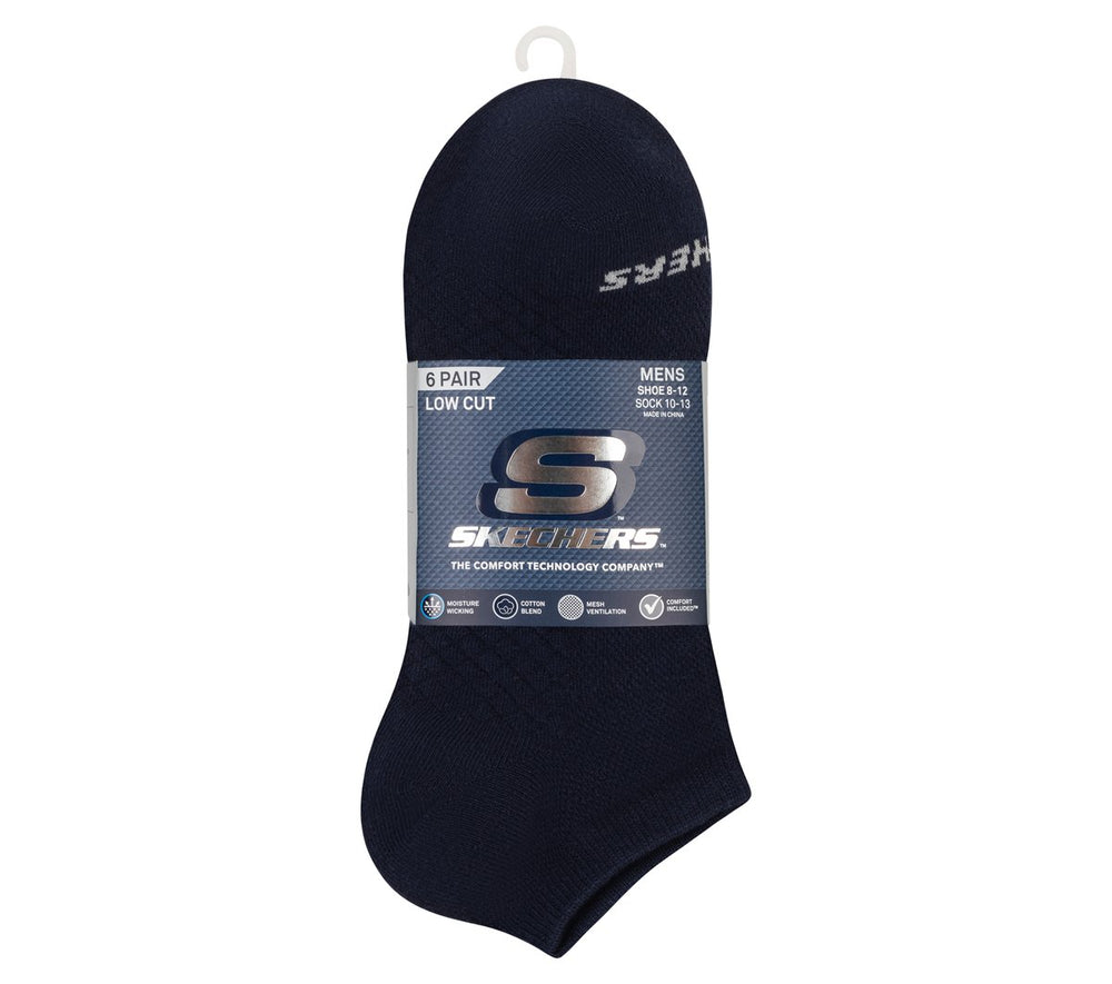 6 Pack Men's Low Cut Texture Knit Socks | Skechers USA