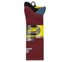 3 Pack Men's Reflective Performance Half Terry Crew Socks | Skechers US