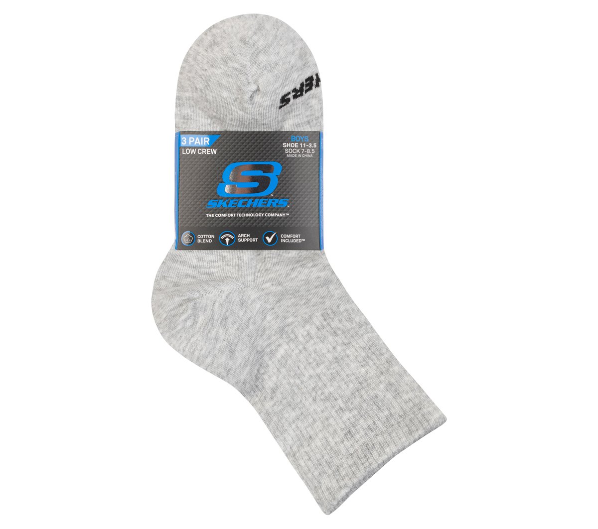 3 Pack Boys' Crew Cotton Socks | Skechers US
