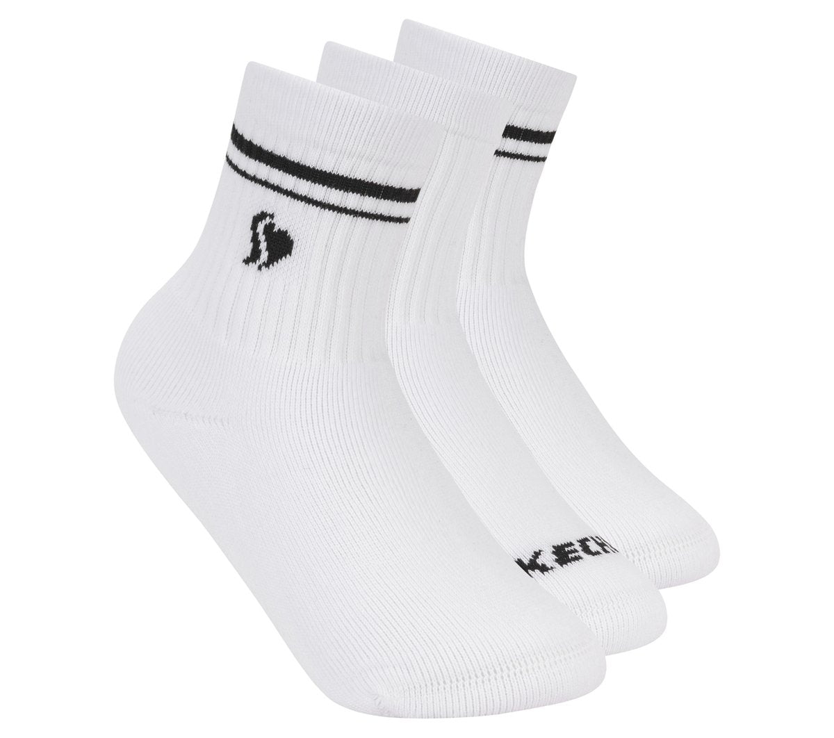 3 Pack Girls' Low Crew Ribbed Socks | Skechers outlet